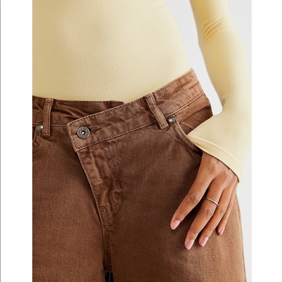 • ragged priest low rise baggy asymmetrical closure pants • - Picture 2 of 6